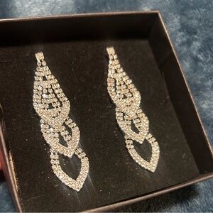 Sparkling Silver Dangle Earrings